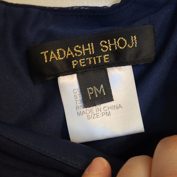 Tadashi Shoji Elegant Navy Gown - Picture 2 of 5